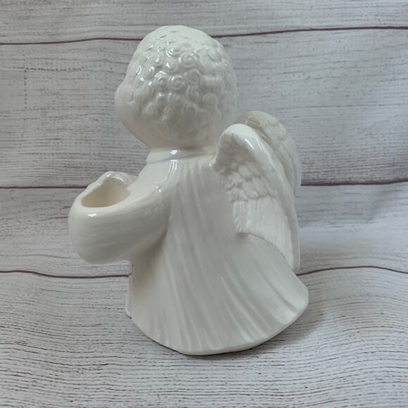 Fitz & Floyd Angel Candle Holder Ceramic Christmas Cherub Taper Candlestick - Picture 4 of 14